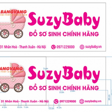 Làm biển cửa hàng đồ sơ sinh Suzy Baby tại Nhân Hòa Thanh Xuân