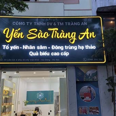 Làm biển quảng cáo cửa hàng Yến Sào Tràng An tại Văn Khê Hà Đông Sang Trọng
