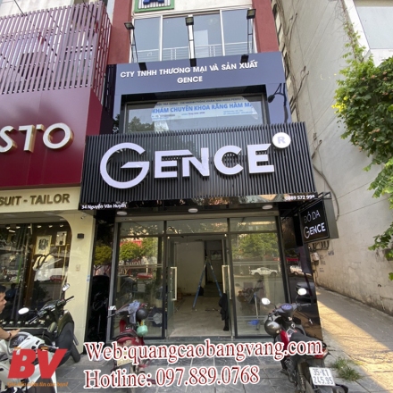 Làm biển quảng cáo cửa hàng  đồ da GenCe tại 34 Nguyễn Văn Huyên Cầu Giấy đẹp nổi bật