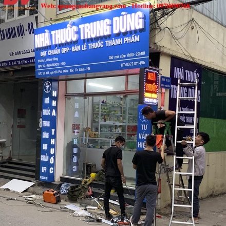 Làm biển quảng cáo Nhà Thuốc Trung Dũng SÁNG NỔI BẬT bật tại Phú Diễn, Hà Nội