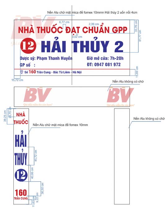 thiet ke bien quang cao nha thuoc hai thuy tran cung